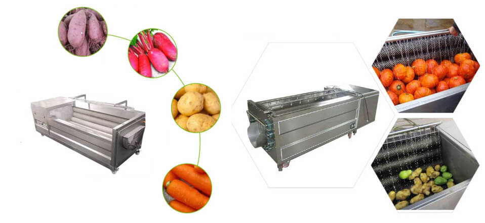 Industrial automatic potato peeling washing machine