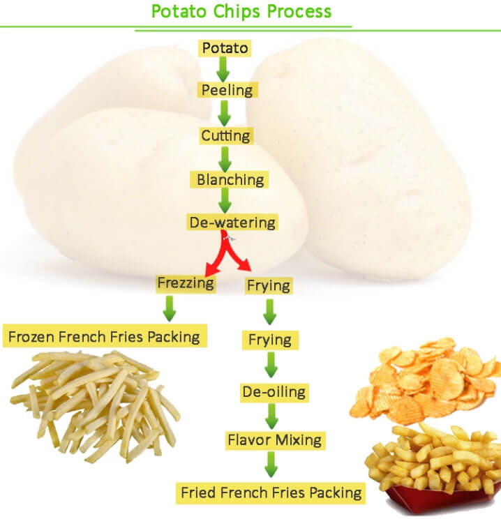 french fries processing steps