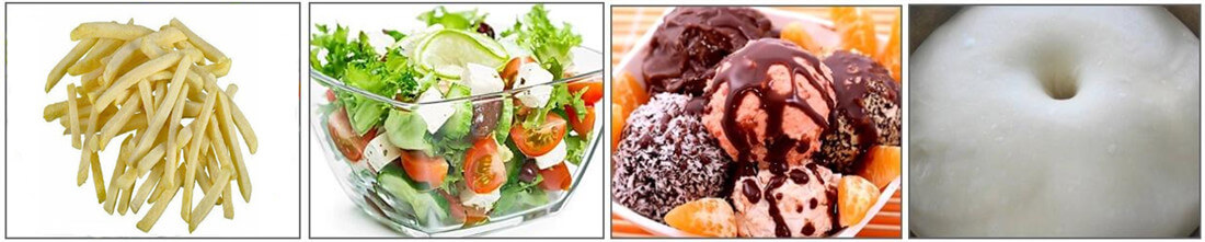 frozen food processed by this blast freezer