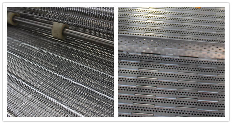 Automatic discharging system,there are chain platet melt belt and chain network mesh belt.