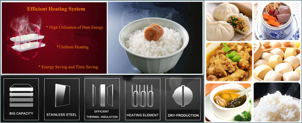 commercial food steam oven features & application