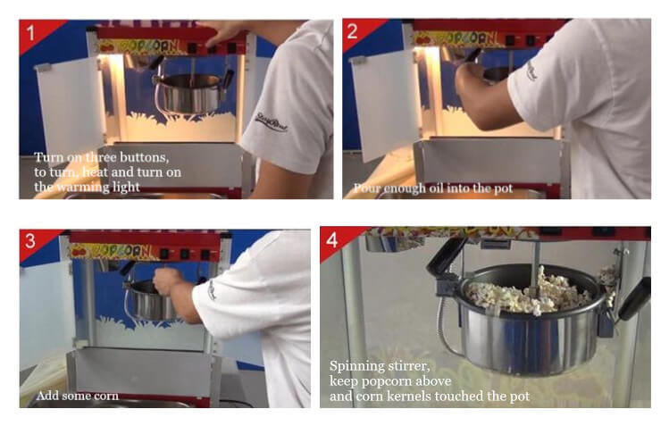 how to operate popcorn maker
