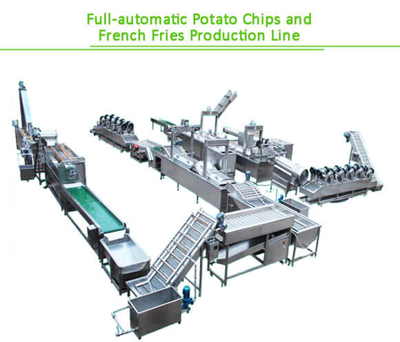 full automatic french fries processing line